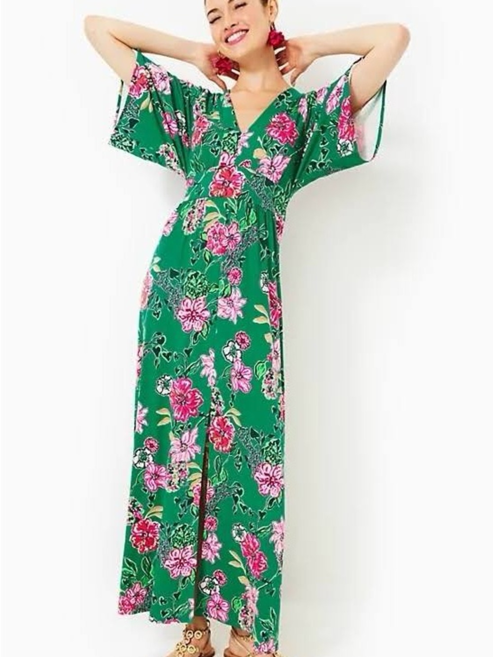 Lilly Pulitzer Roselle Short Sleeve Maxi Dress - Worn Once - Size 10